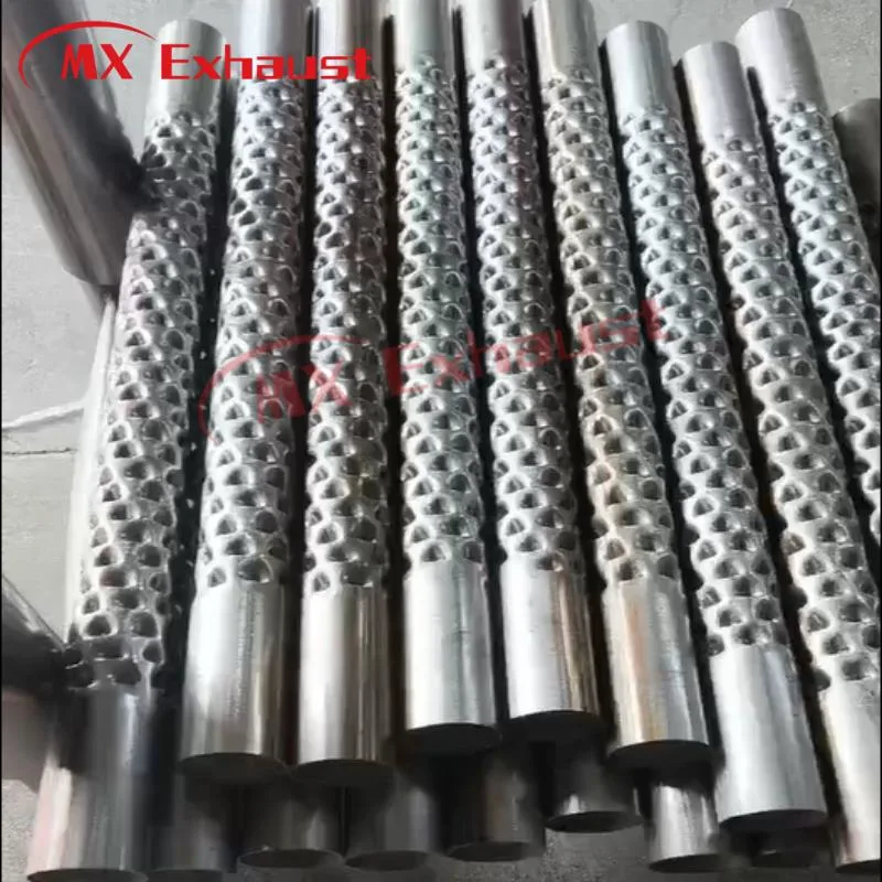 Quality Exhaust High Performance Stainless Steel Exhaust Muffler Perforated Pipe with Louvered Cores