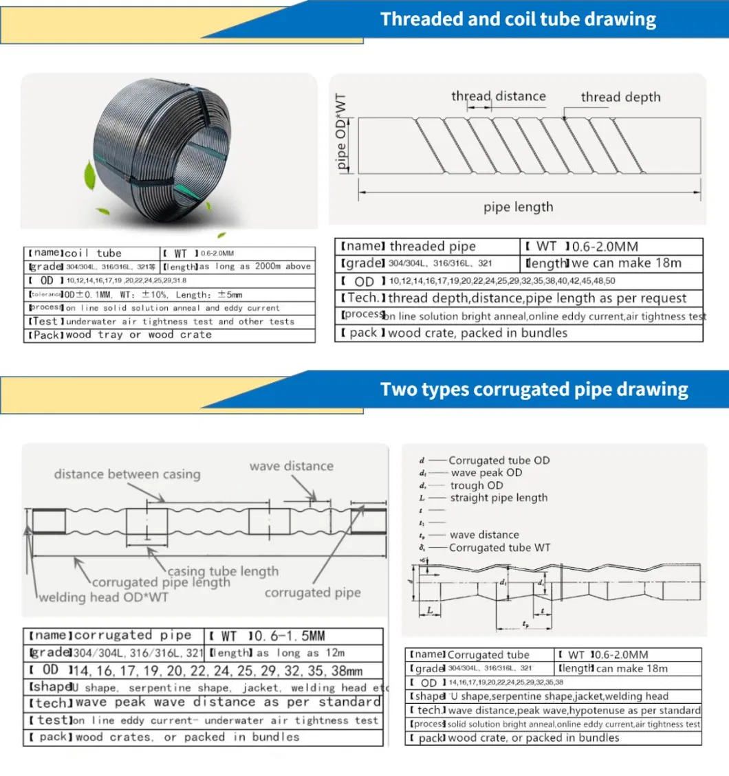 The Manufacturer Processes Non-Standard 316L Corrugated Pipes with Nozzles, and Wholesale Stainless Steel Corrugated Pipes in Stock