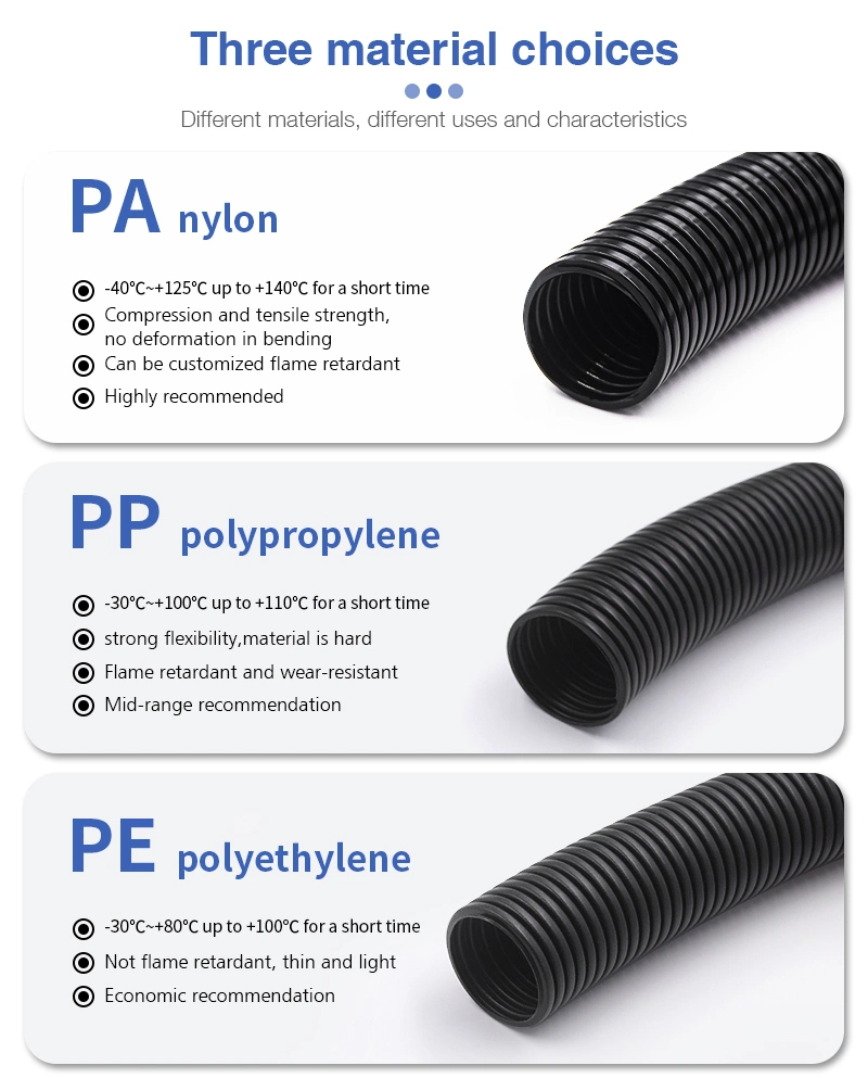 Hot Seller for PP Waterproof Plastic Corrugated Flexible Exhaust Pipe Factory for Electrical Equipment