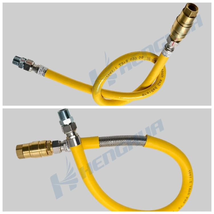 Various Sizes 100cm 1/2 Inch PVC Natural Gas Flexible Metal Hose Stainless Steel Flexible Hose Pipe for Water