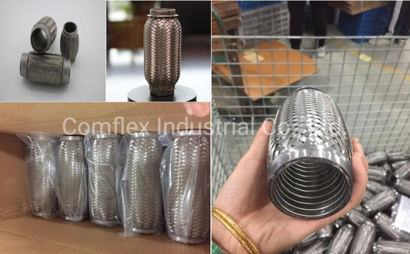 High Quality Stainless Steel Exhaust System Flexible Pipe Connector with Mesh Braid~