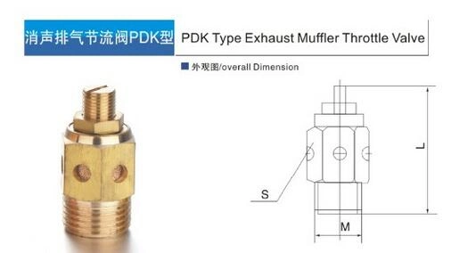 Pdk Type Exhaust Muffler Throttle Valve Pneumatic Silencer Air Muffler