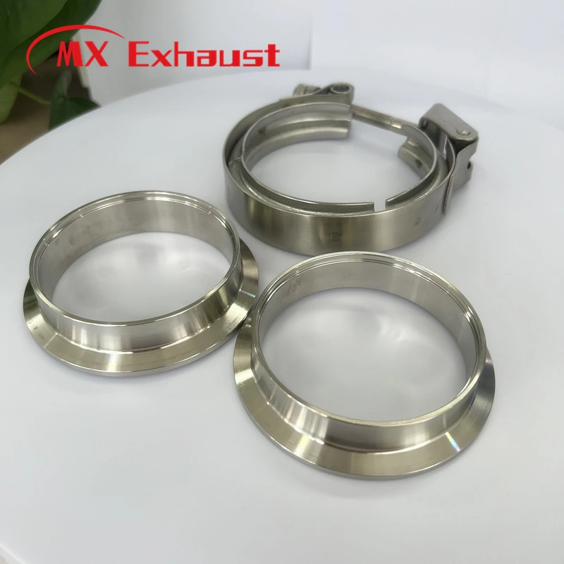 2/3/4 Inch Stainless Steel Exhaust V Band Clamp Retrofit of Exhaust Pipe with Male Female Flange