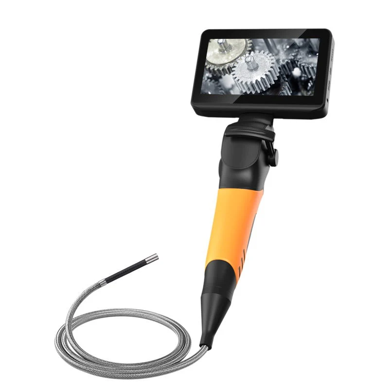 Flexible Industrial Borescope with 4mm Probe Lens, 2 Way Articulation, 4.5 Inches Display, 1MP, 1meter Working Tube