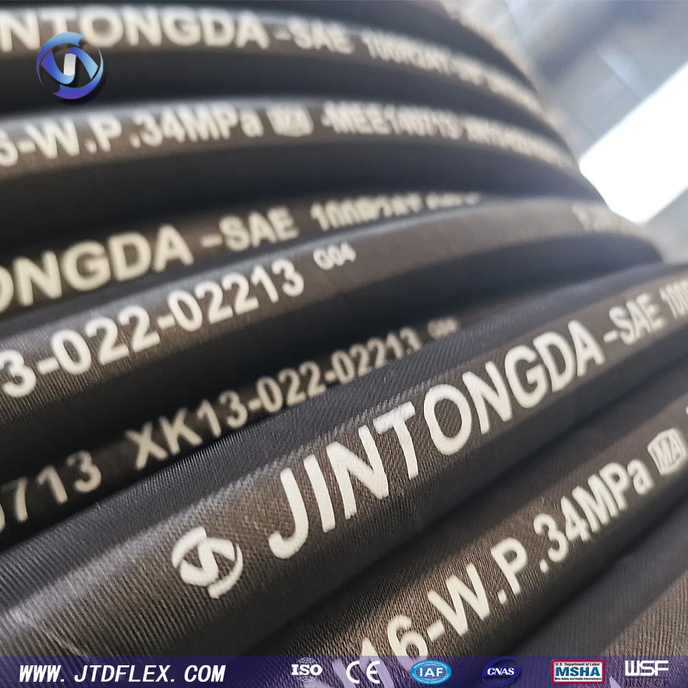 Manufacturer Direct Sales Flexible Rubber Hydraulic Hose SAE 100r2at DIN En853 2sn with Two Steel Wire Braids