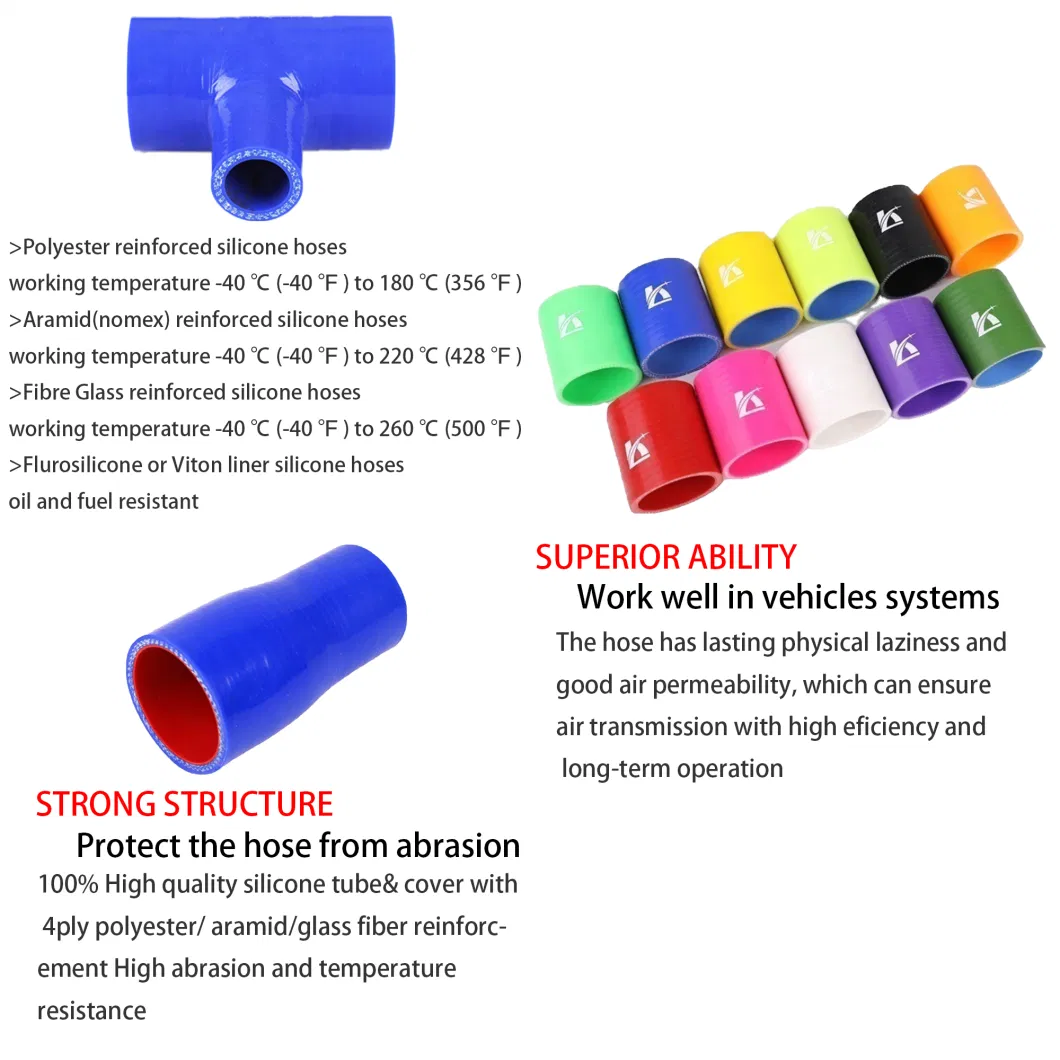 Factory Wholesale Custom High-Temperature Resistant Flexible Braided Auto Car Heater Intake Air Radiator Turbo Straight Reducer Coolant Coupler Silicone Hose