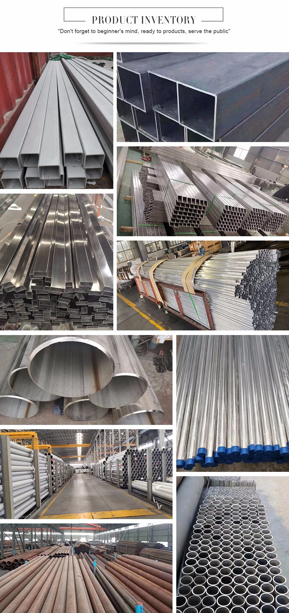 Food Grade 304 304L 316 316L 310S 321 410 430 904L Seamless Stainless Steel Tube Ss Pipe