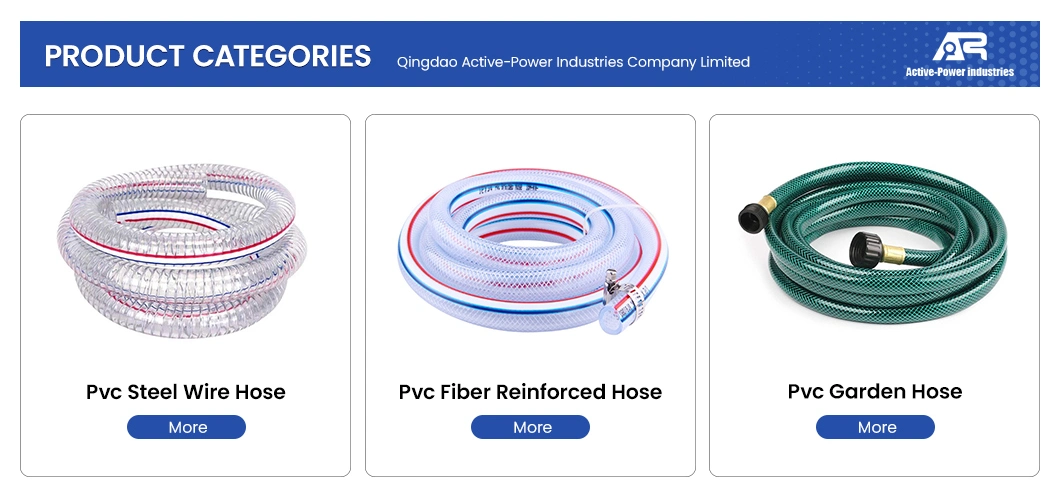 Active-Power Industries Fiber Braided PVC Hose Factory China Light Duty PVC Fiber Reinforced Suction Spiral Drain Hose