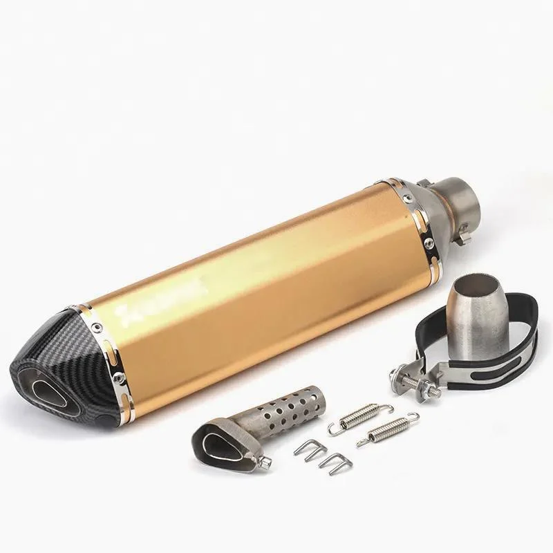 Motorcycle Exhaust Pipe Down Motorcycle Pipe Carbon Fiber Moto Silencer with dB Killer Muffler Band Flanges