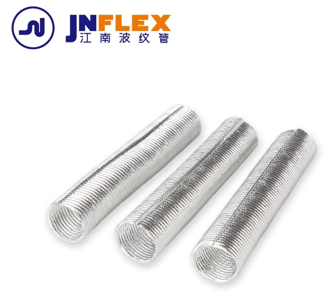 High Temperature Aluminum Foil Fiberglass Thermo-Flex Heat Shield Exhaust Corrugated Pipe for Auto Protection