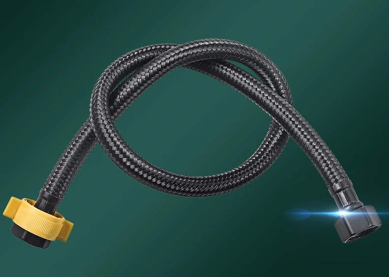 Stainless Steel Black Braided Hot and Cold Inlet Hose Connection Hose