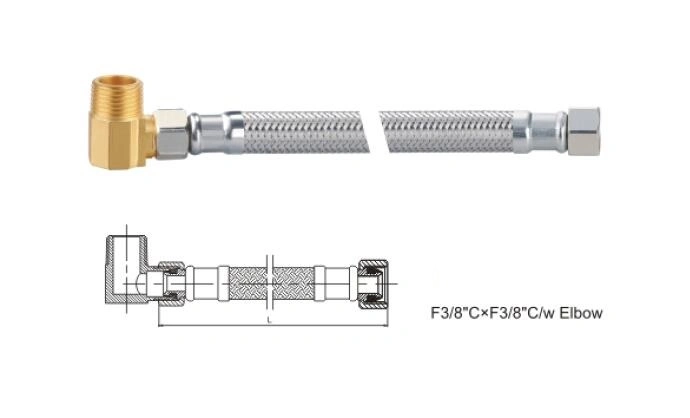 Braided Hose with Push-Down Pop-up Drain for Dishwasher