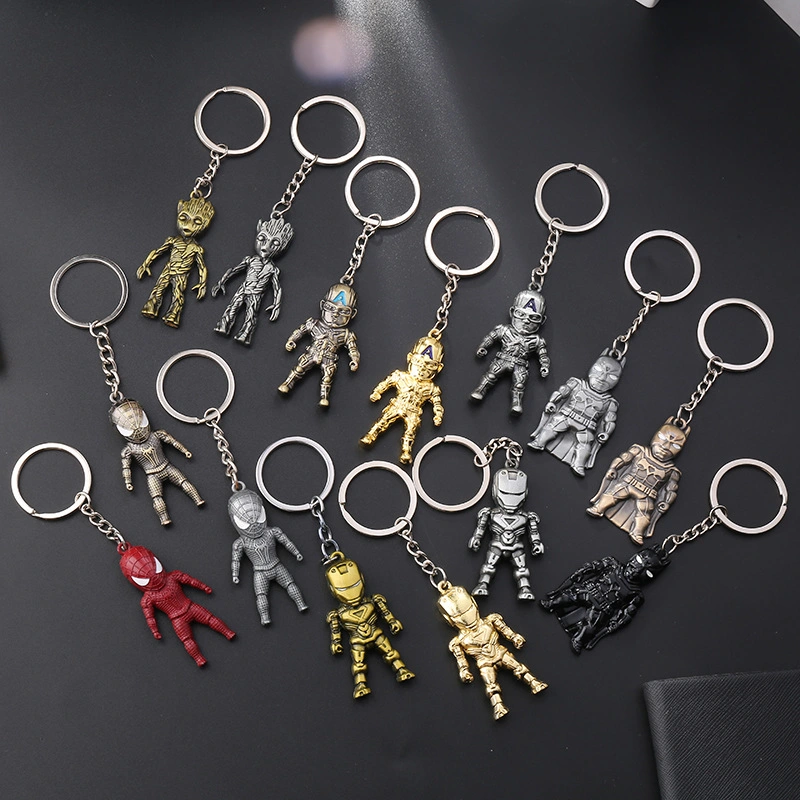 High Quality Custom Printed Plane Wood Bead Boho Rainbow Metal Art Crafts Souvenir Gift Key Ring Zinc Alloy Metal Keychain for Sale