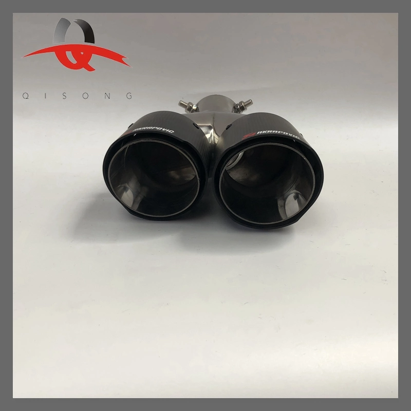 Double Headed Carbon Fiber Exhaust Muffler Tail Tube