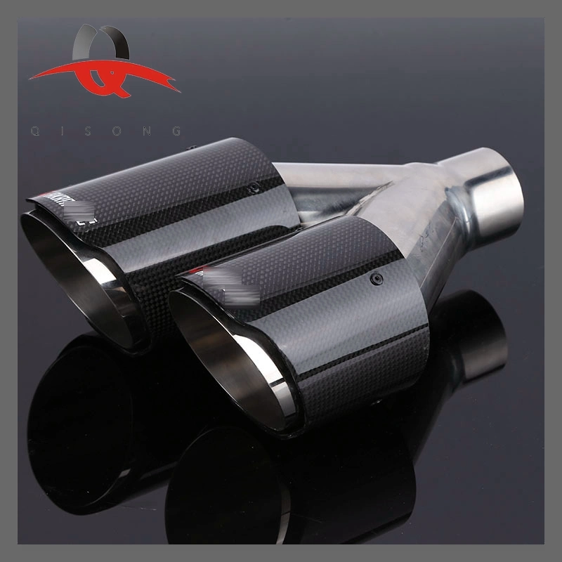 Double Headed Carbon Fiber Exhaust Muffler Tail Tube