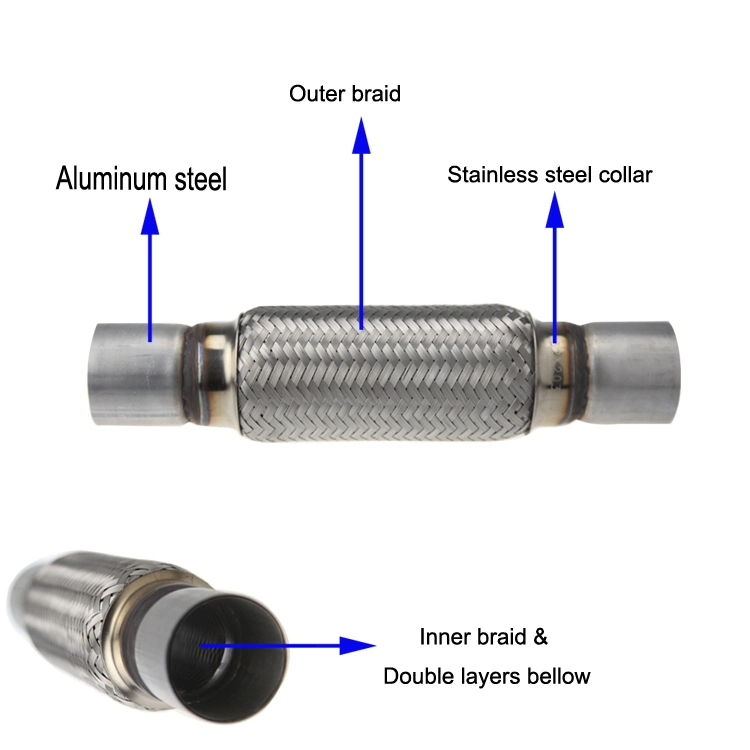 Muffler Exhaust Flexible Pipe Inner Interlock with Extension Notched Pipe