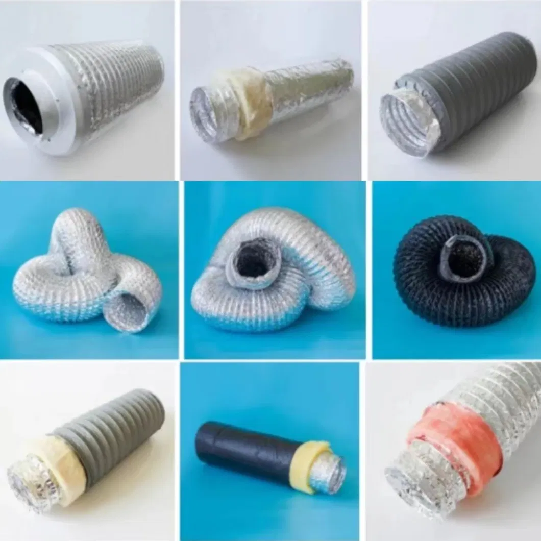 Flexible High Quality Tarpaulin Air Duct Hose to 100&ordm; C Smoke Removal Exhaust Ventilation Hose 2/3/4/6/8/10/16/20 Inch