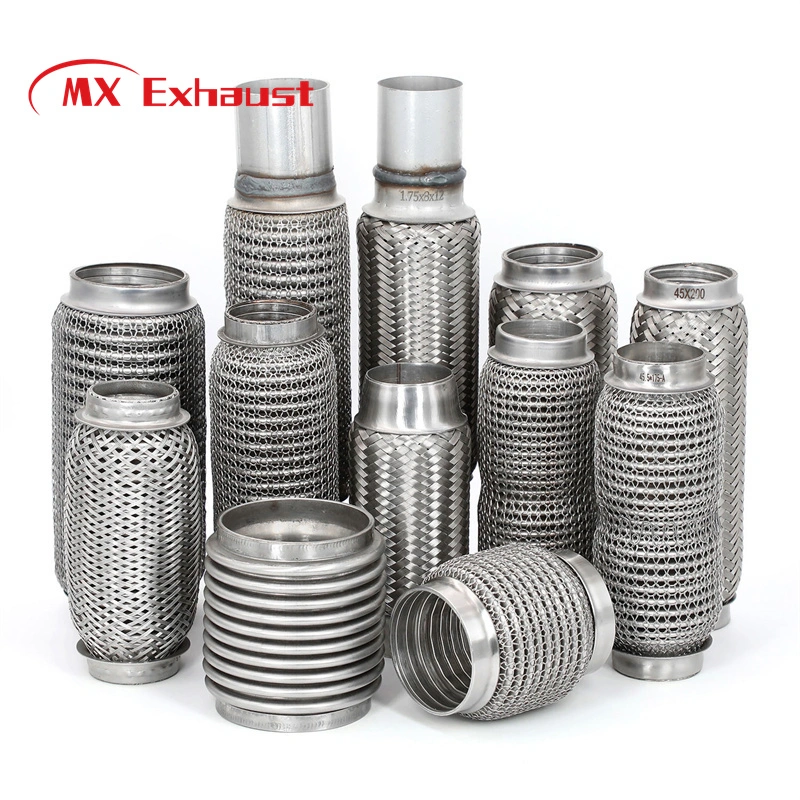 Automotive Stainless Steel 304 Exhaust Flexible Pipe with Aluminized Steel Nipple Pipe