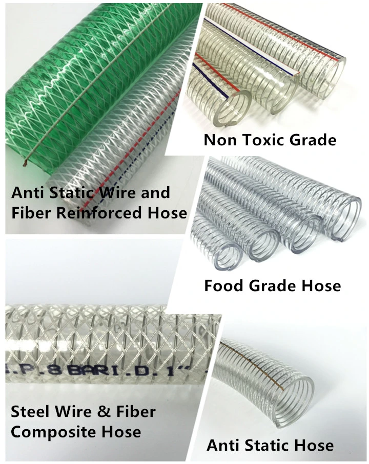 PVC Plastic Stainless Steel Wire Discharge Water Flexible Pipe Hose