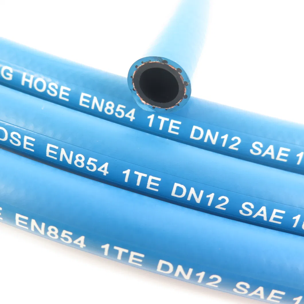 SAE100 R6 En854 1te Pushlok High Strength Fiber Braided Oil Hydraulic Hose