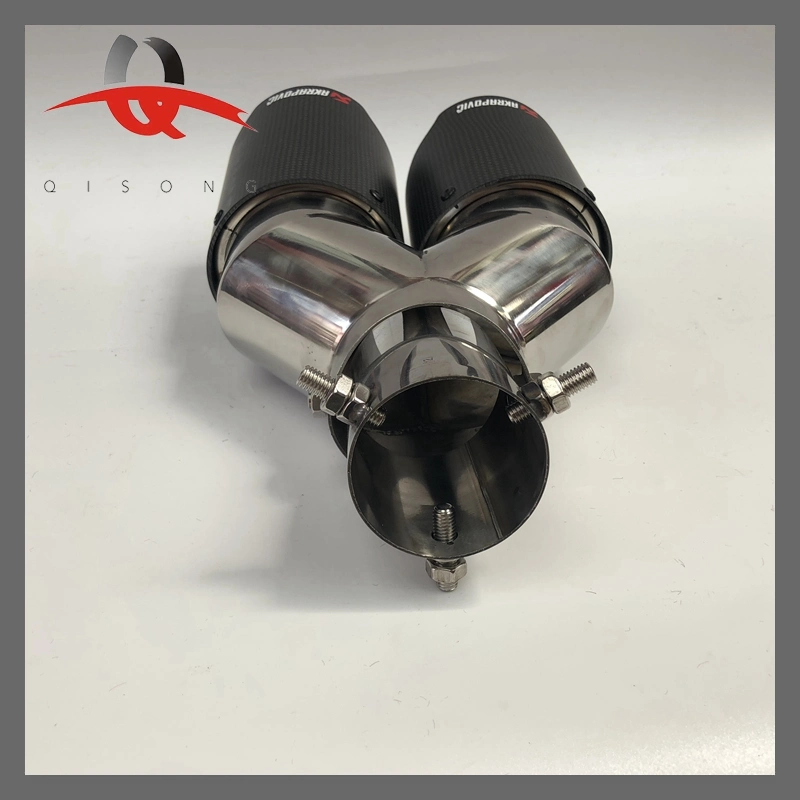 Double Headed Carbon Fiber Exhaust Muffler Tail Tube