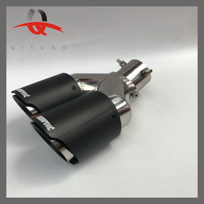 Double Headed Carbon Fiber Exhaust Muffler Tail Tube