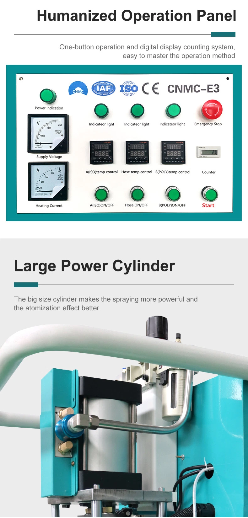 Two Component E3 Polyurea Waterproofing Foam Spray Machine with Heating Hose