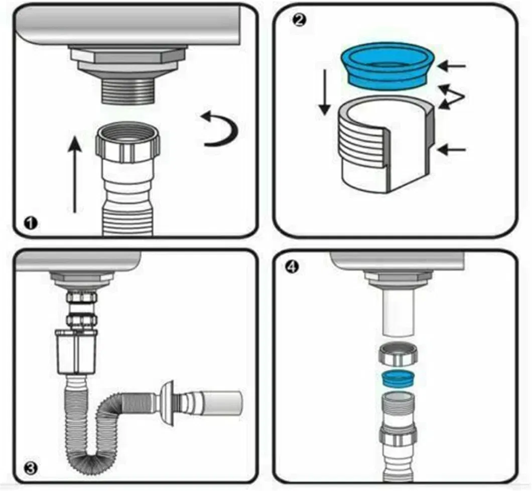 Flexible Bathroom Sink Drains Downcomer Wash Basin Pipe Waste Pipe