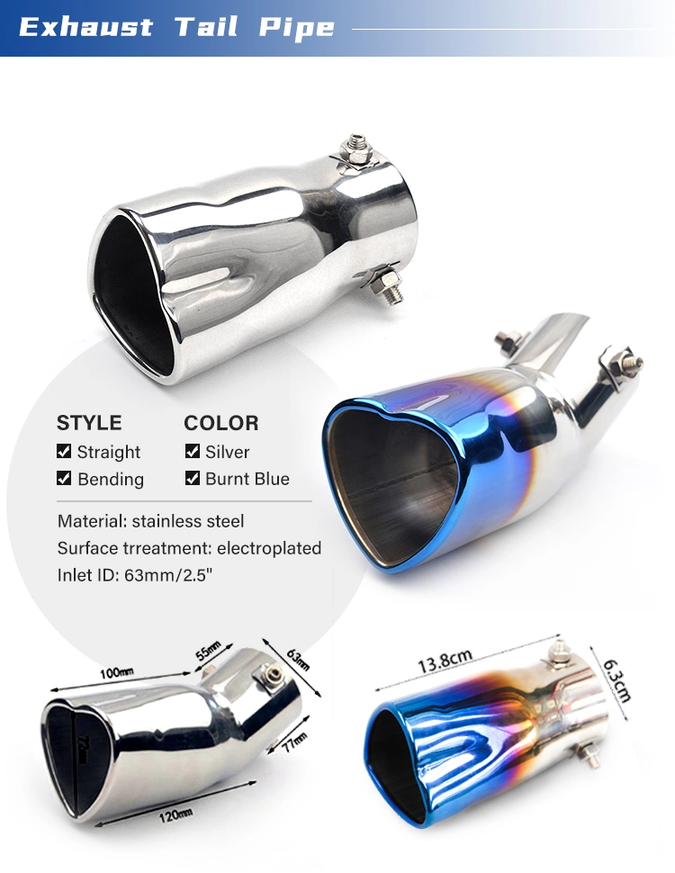 Heart Shaped Surface Polishing Exhaust Tail Pipe