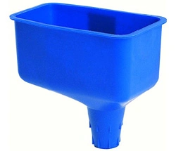 1 1/4 Quart Dark Blue Double Cap Plastic Funnel