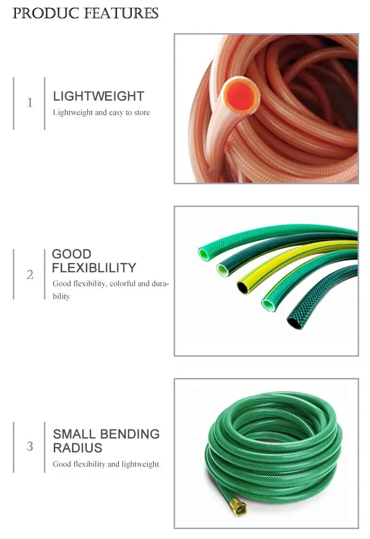 Hot Selling High Quality PVC Fiber Reinforced Hose Garden with Reel 1 Inch 3/4 Inch 5/8 Inch 1/2 Inch for Home &amp; Garden Watering Irrigation