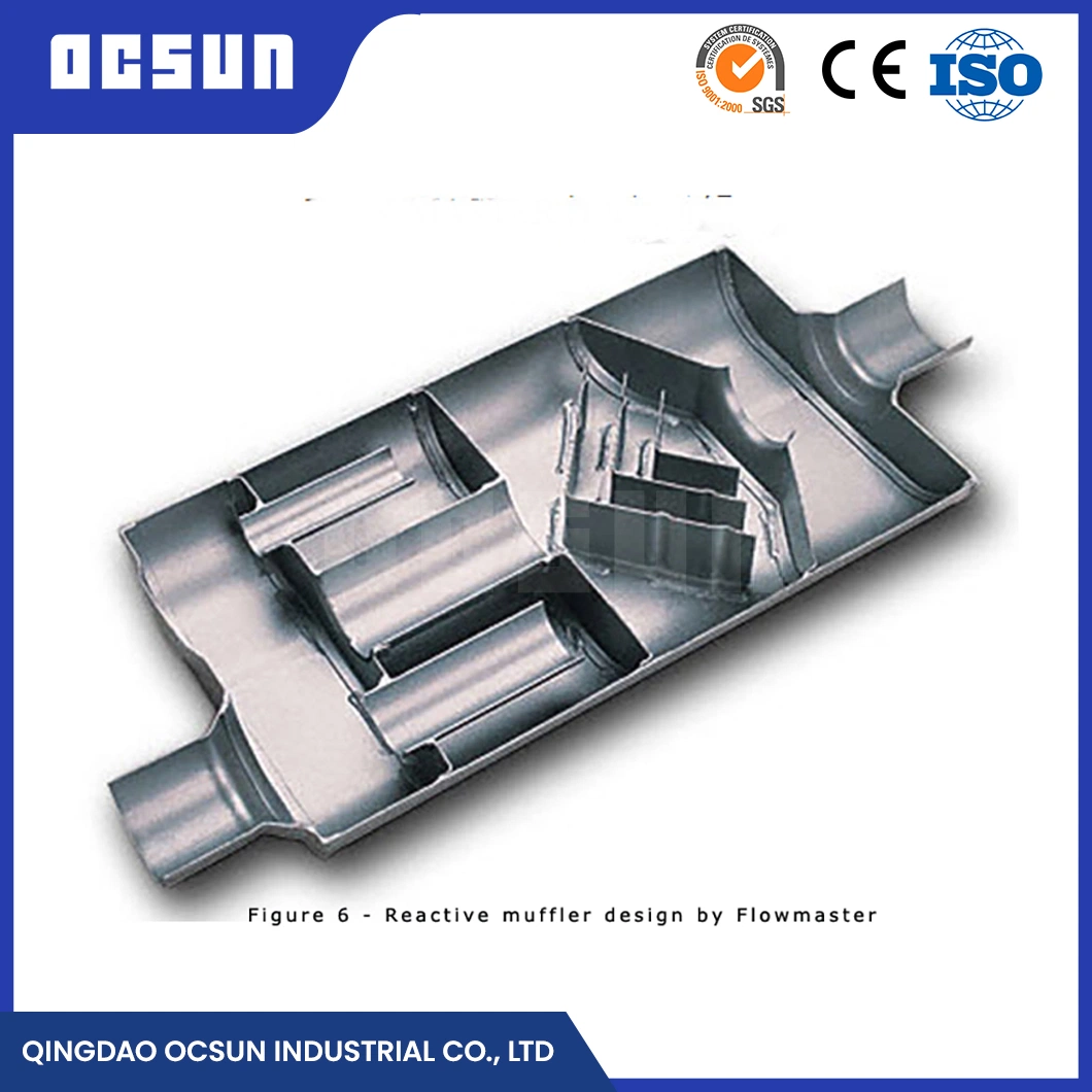 Ocsun Wholesale Aluminized/Mild Steel Material Exhaust Pipe Muffler Manufacturing China Throttle Valve Silencer