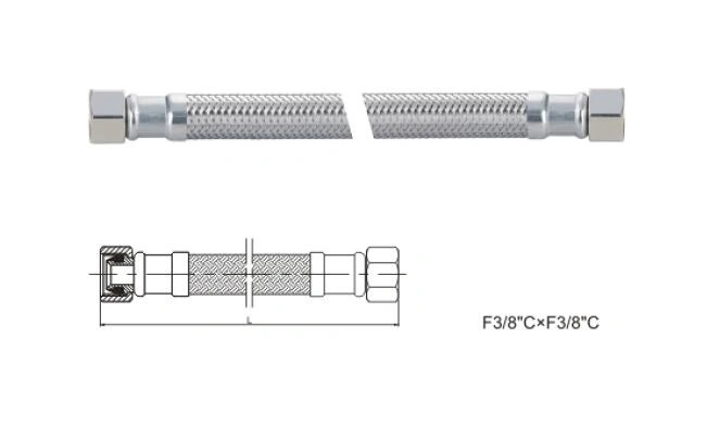 Braided Hose with Push-Down Pop-up Drain for Dishwasher