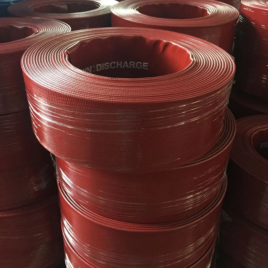 Red Heavy Duty PVC Layflat Water Discharge Hose Wp8bar/120psi 10bar/150psi