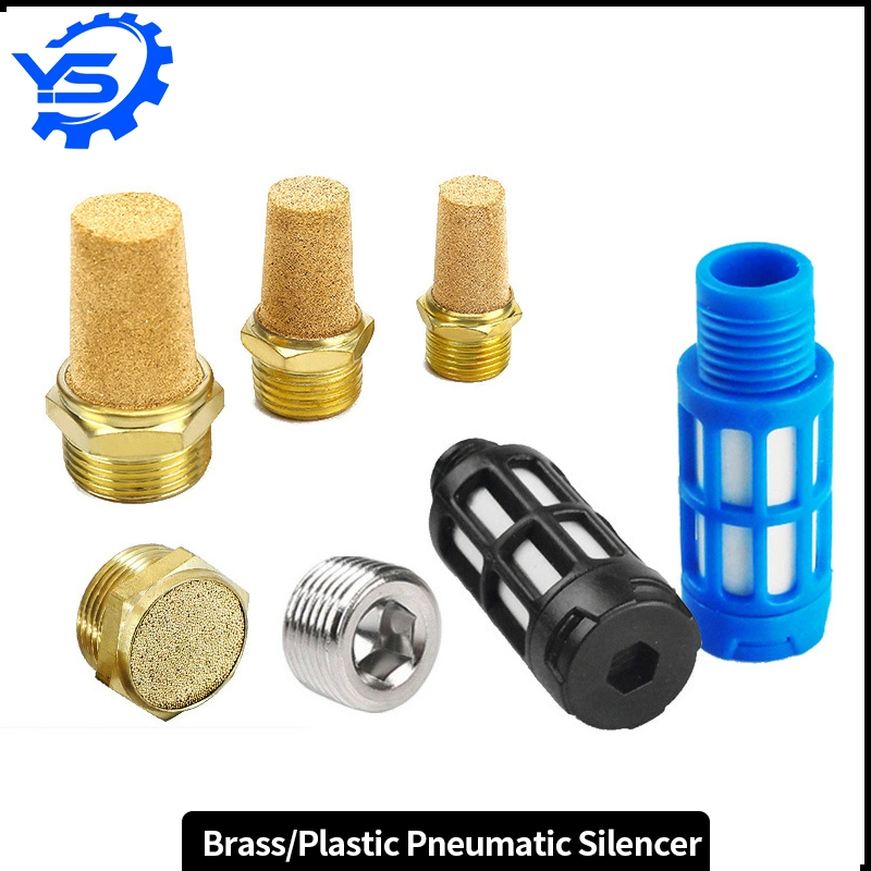 Cone Shape Brass Metal Pneumatic Air Exhaust Muffler Silencer 1/8&prime;&prime; 1/4&prime;&prime; 3/8&prime;&prime; 1/2&prime;&prime; 3/4&prime;&prime; 1&prime;&prime; for Cylinder Solenoid Valve