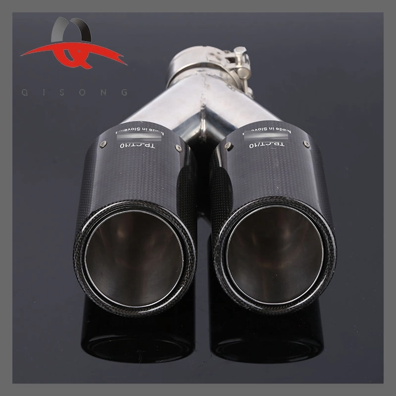 Double Headed Carbon Fiber Exhaust Muffler Tail Tube