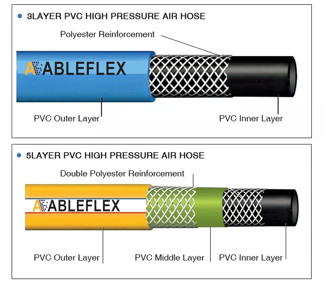 Hot Selling Clear Plastic PVC Air Gas Pipe Chemical Plastic High Prressure Spray Braided Drain Hose Flexible Pipe