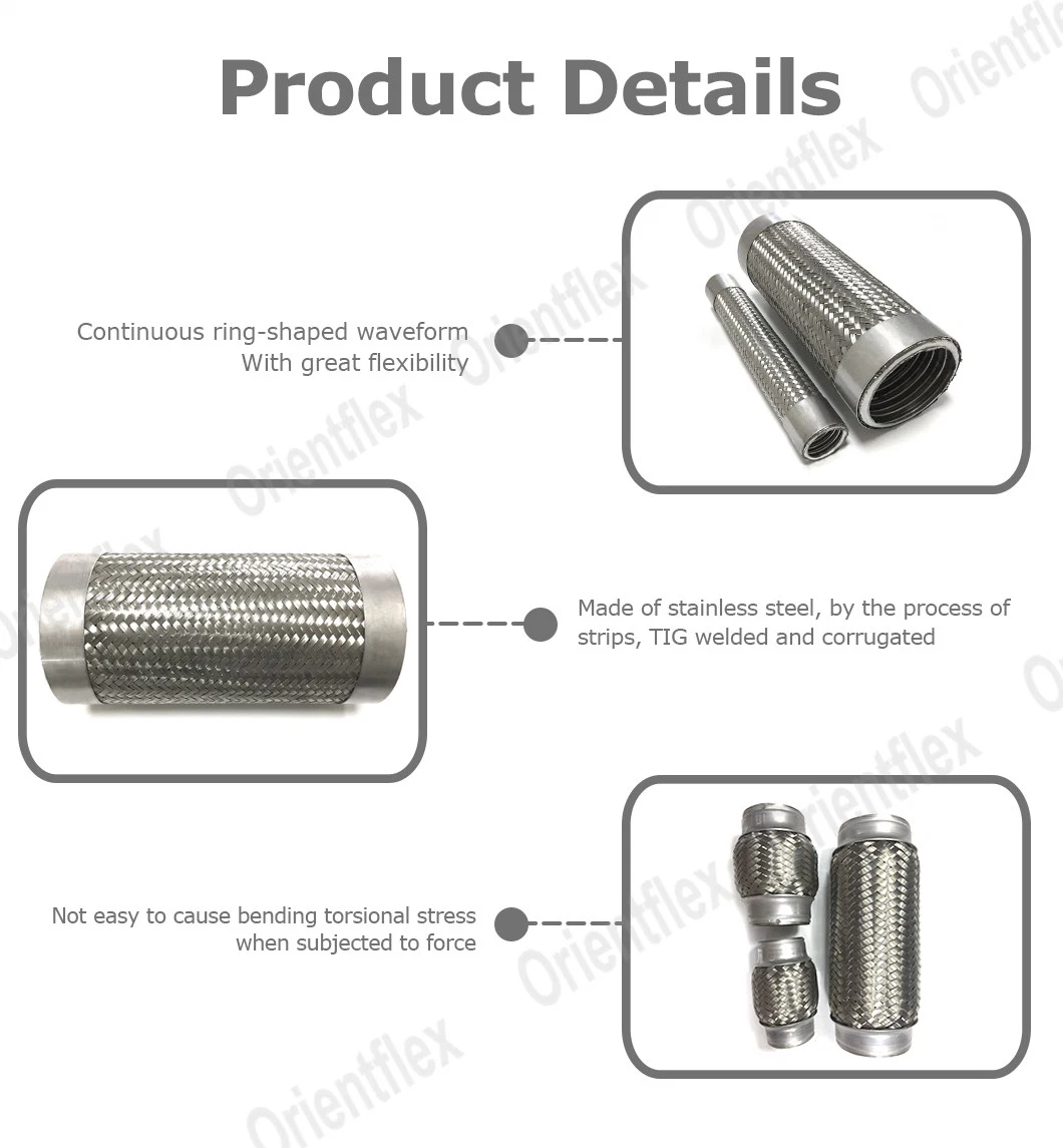 Universal High Temp High Pressure Flexible Stainless Steel Braided Metal Hose