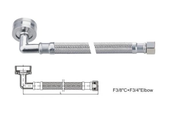 Braided Hose with Push-Down Pop-up Drain for Dishwasher