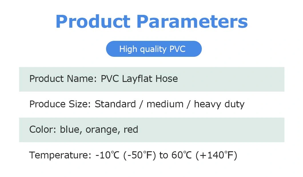 Irrigation 1 2 3 6 8 10 12 Inch Collapsible Blue High Pressure Heavy Duty Vinyl PVC Lay Flat Water Pump Pool Discharge Garden Sunny Layflat Water Hose