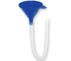 1 1/4 Quart Dark Blue Double Cap Plastic Funnel