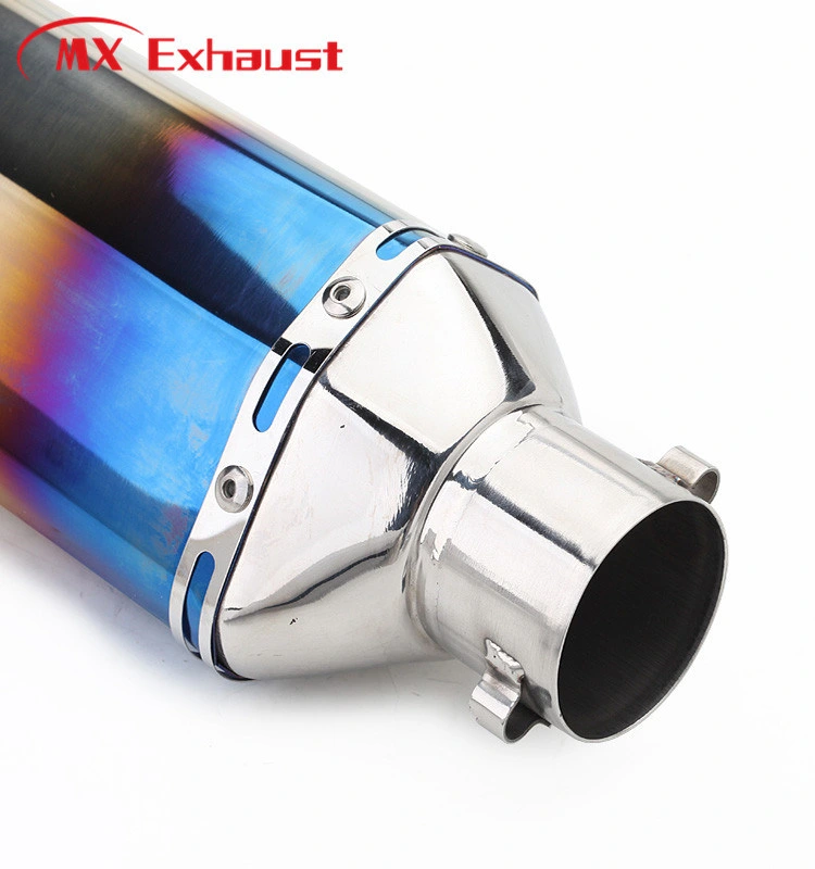 Motorcycle Exhaust Pipe Down Motorcycle Pipe Carbon Fiber Moto Silencer with dB Killer Muffler Band Flanges