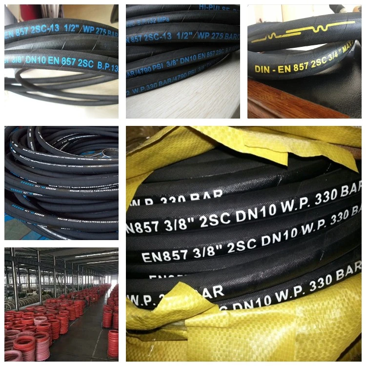 Super Long Service Life Industrial Black Hydraulic High Pressure Braided Air Oil Water PVC Garden Excavator Rubber Hose Pipe Assembly Flexible Hydraulic Hose