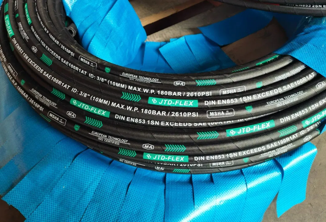 China Factory Steel Wire Braided High Pressure Tube Pipe SAE 100r1at Hydraulic Rubber Hose with Msha Approval