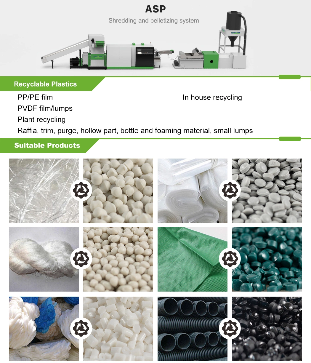 Professional Team Hollow Part for Plastic Granules Recycling with Vacuum Deashing Exhaust