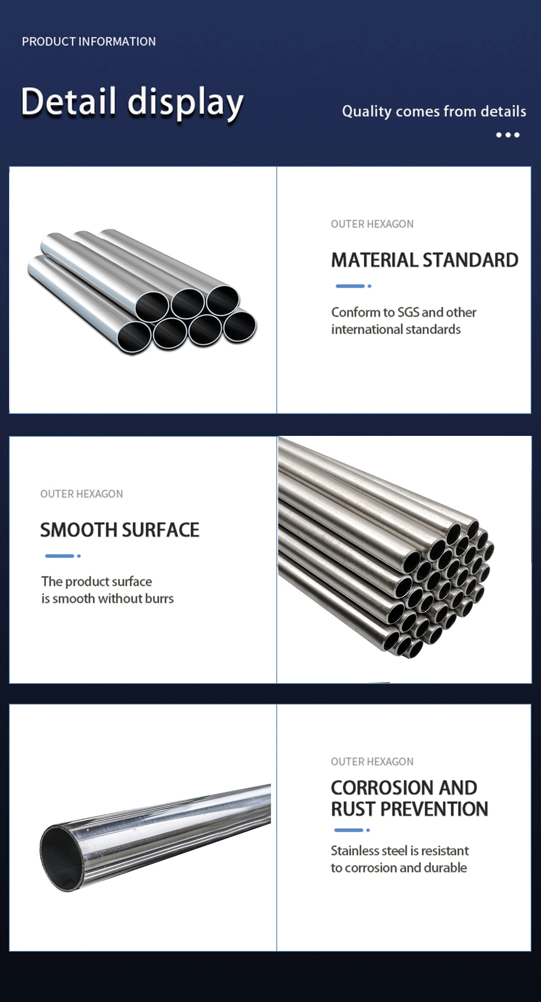 Food Grade 304 304L 316 321 Seamless Stainless Steel Tube