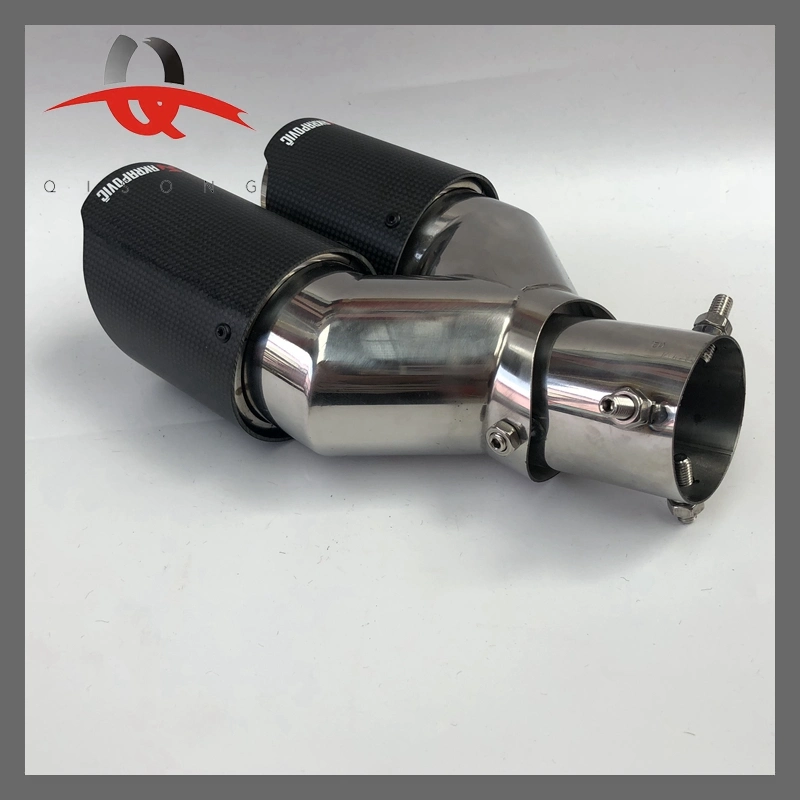 Double Headed Carbon Fiber Exhaust Muffler Tail Tube