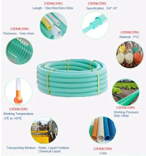 Flexible PVC Water Drain Pipe PVC Suction Hose