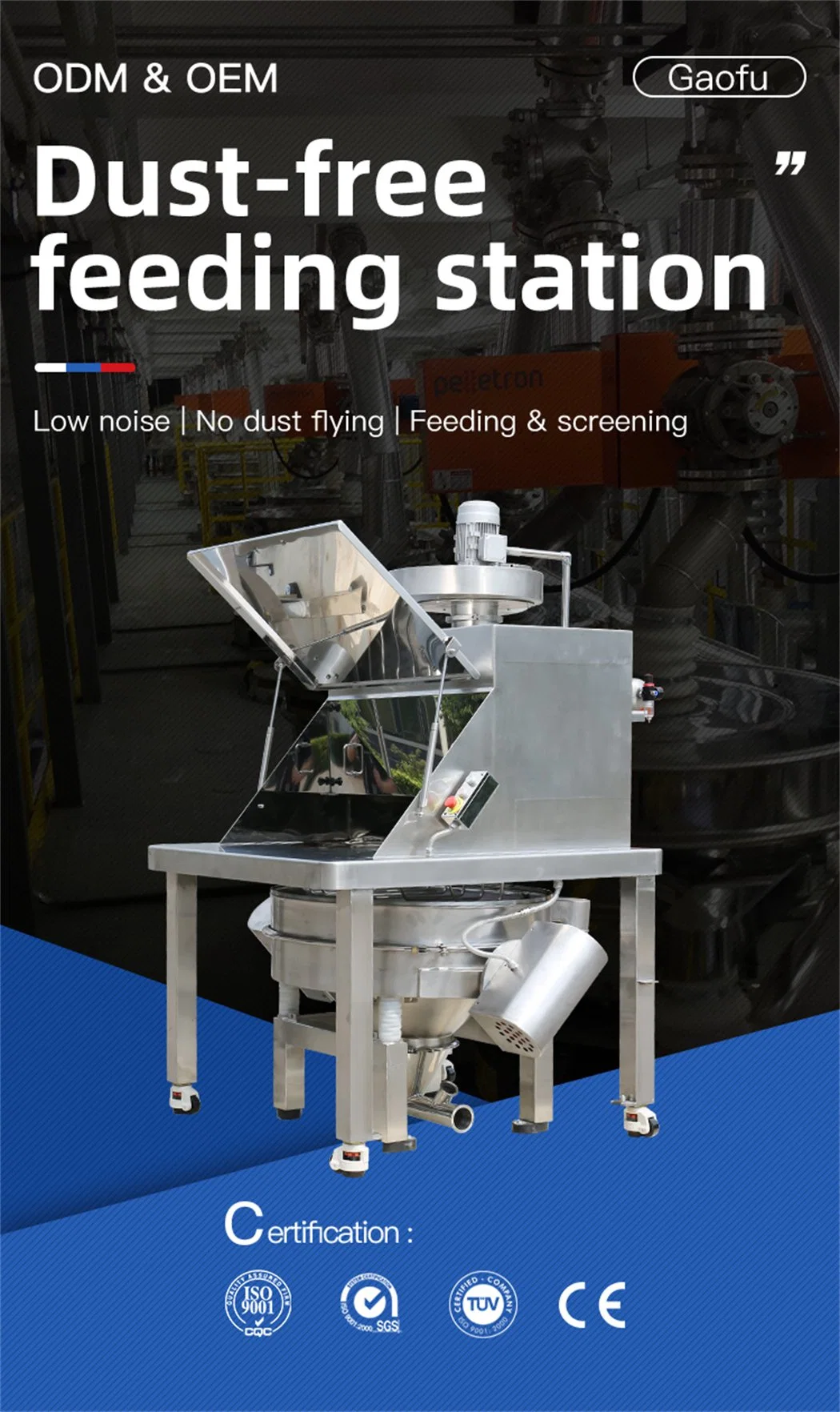 Gaofu Manually Unload Powder Granule Customizable Dust-Free Feeding Bag Dump Station