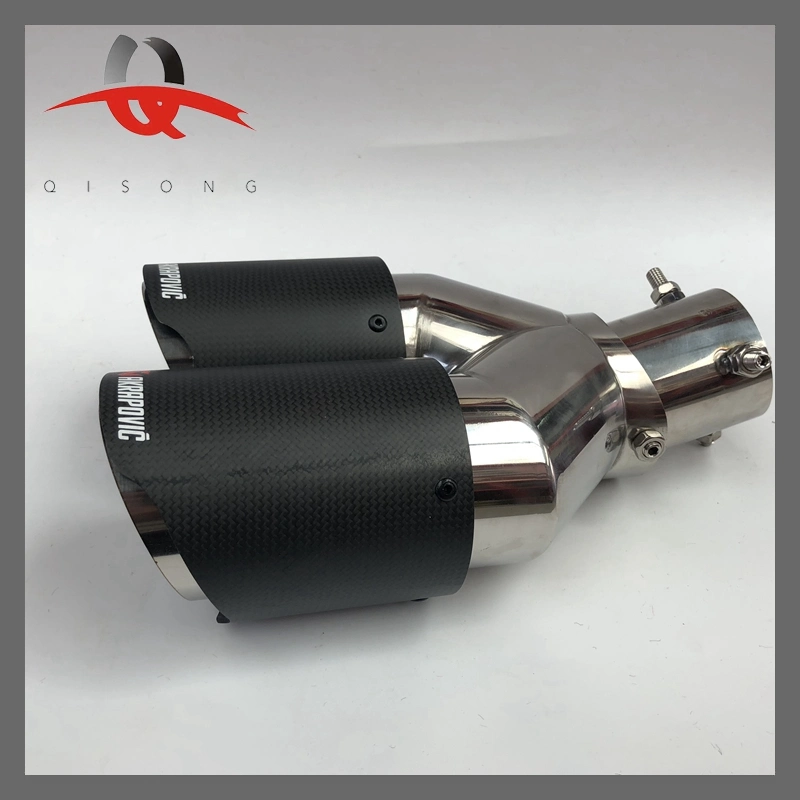 Double Headed Carbon Fiber Exhaust Muffler Tail Tube